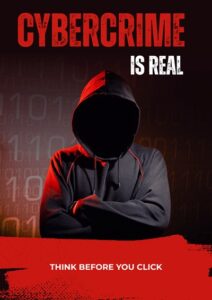 This image shows as an evidence that's cybercrime is real also it sends message about be aware while clicking on anything on the internet.